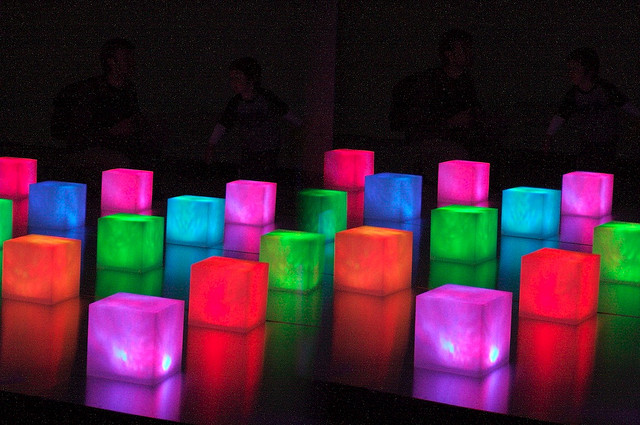 image of coloured light boxes