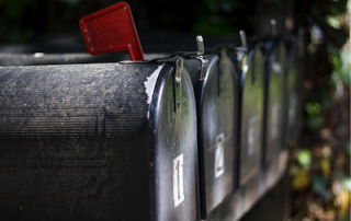 Mail boxes in a row