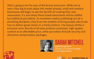 Sarah Mitchell's content marketing prediction for 2016