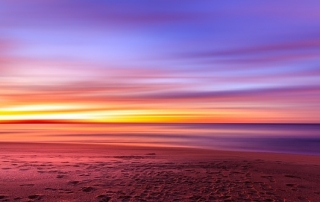 sunset over the beach
