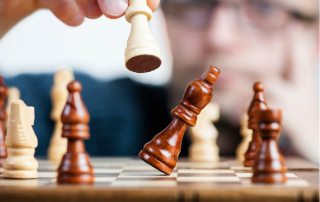 chess board showing strategic move